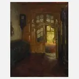 Prof. Wilhelm Claudius, Blick ins Freie, 1935, Öl auf Leinwand