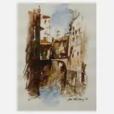 Manfred Feiler, Venedigansicht, Aquarell
