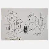 Albert Hennig, Straßenszene, Zeichnung