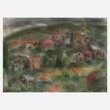 Albert Hennig, "Erzgebirge", Pastell auf Velourpapier