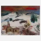 Albert Hennig, "Winter in Johanngeorgenstadt", Aquarell