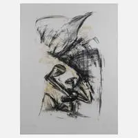 "Familie mit Engel" by Klaus Hirsch, Lithographie, sold Feb 2023