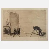 Prof. Richard Müller, "In voller Würde", 1912, Radierung in Braun gedruckt