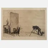 Prof. Richard Müller, "In voller Würde", 1912, Radierung in Braun gedruckt