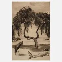 Prof. Richard Müller, "Mittagssonne", 1919, Radierung