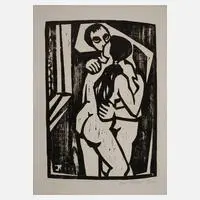 Josef Richter, Liebespaar, 1978, Holzschnitt