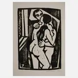 Josef Richter, Liebespaar, 1978, Holzschnitt