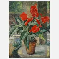 Else von Schmiedeberg-Blume, Anthurienstillleben, Öl auf Leinwand