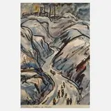 Albert Schwarz, "Halden im Winter", Mischtechnik