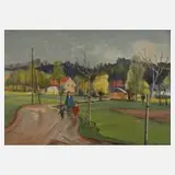 Alfred Tröger, "Frühling in Blankenhain", Öl auf Faserplatte