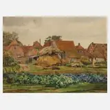 Alfred Tröger, "Motiv aus Oldenburg", 1945, Aquarell auf Papier