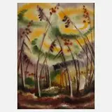 Hans Weiß, "Gräßer", Aquarell über sparsamer Bleistiftzeichnung