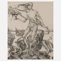 Heinz Zander, Am Meer, Radierung