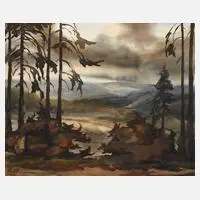 Hans Weiß-Aue, "Im Fichtelbergrevier", Aquarell