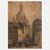 Walter Zeising, Die Frauenkirche in Dresden, Radierung