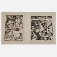Prof. Heinz Werner, Paar Lithographien, Kreidelithographien