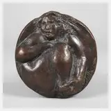 Thomas Burhenne, Plakette mit Damenakt, Bronze