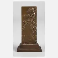 Henri Dropsy, kleines Standrelief mit Pan, Bronze