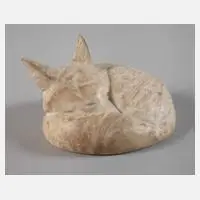Anton Puchegger, schlafender Fuchs Alabaster