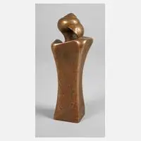 Tegge, moderne Skulptur mit Schneckenhaus, Bronze
