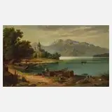 Joseph Hahn, Der Chiemsee mit Kampenwand, Öl auf Leinwand