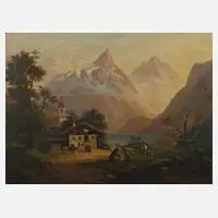 Franz Leuteritz, "Die Sonnenspitze ...", 1863, Öl auf Leinwand