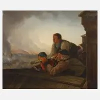 Carl Adolf Mende, "Leipziger Völkerschlacht", Öl auf Leinwand