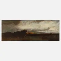 Franz Reder Broili, Abendstimmung im Dachauer Moos, Öl auf Leinwand