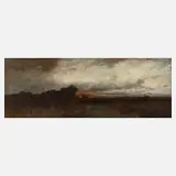 Franz Reder Broili, Abendstimmung im Dachauer Moos, Öl auf Leinwand