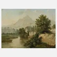 B. Wijn, Morgendliche Flussaue, Öl auf Leinwand