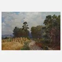 F. Arnold, Erntelandschaft, Öl auf Leinwand