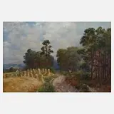 F. Arnold, Erntelandschaft, Öl auf Leinwand