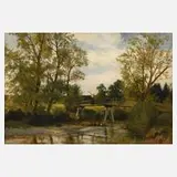 Gustav von Bechtolsheim, Sommerlandschaft, Öl auf Malkarton