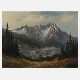 Master Bertram, Blick zum Watzmann, Öl auf Leinwand