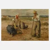 Kartoffelernte by Prof. Willi Hans Burger-Willing, Öl auf Leinwand, sold Nov 2022