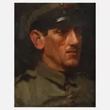 Prof. Franz Eichhorst, Soldatenportrait, 1917, Öl auf Sperrholz
