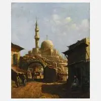 Fekete, Orientalische Stadtansicht mit Moschee, Öl auf Leinwand und Keilrahmen
