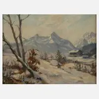 Robert Friedersdorff, Blick zum Watzmann, Öl auf Hartfaserplatte