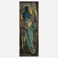Charles Gottweiss, Atelierstillleben, Öl auf Pressspanplatte