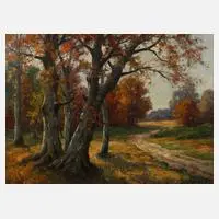 Erich Künzel, Herbstlandschaft, Öl auf Leinwand