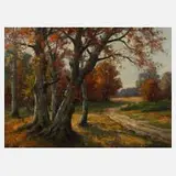 Erich Künzel, Herbstlandschaft, Öl auf Leinwand