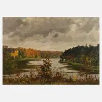 Spätsommer am See by Paul Lehmann-Brauns, Öl auf Leinwand, sold Nov 2022