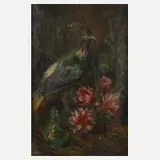 Clara Lins-Morstadt, Stillleben mit exotischem Vogel, Öl auf Leinwand