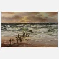 Helmut Martinsen, Brandung auf Sylt, Öl auf Leinwand