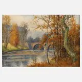 Max Oehler, Die Sternbrücke im Park an der Ilm, 1922, Öl auf Leinwand