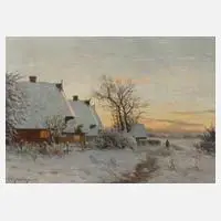 Prof. Paul Müller-Kaempff, Winterabend, Öl auf Leinwand