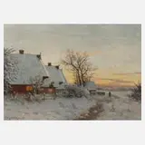 Prof. Paul Müller-Kaempff, Winterabend, Öl auf Leinwand