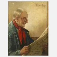 Benjamin Prins, Der Zeitungsleser, Öl auf leinenkaschierter Malplatte