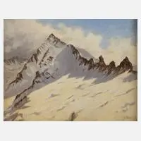 Prof. Max Roth, Der Große Möseler im Zillertal, Öl auf Sperrholz