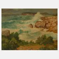 An der Küste by Johann Seits, 1964, Öl auf Hartfaserplatte, sold Nov 2022